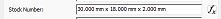 Stock number filed vith values